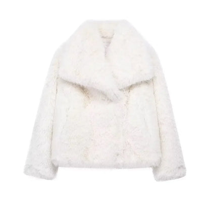 MUJER Faux Fur Hairy Coat Woman Warm Winter Fluffy Coat Women New Plush Jackets for Women Outerwears Luxury Women's Teddy Coats