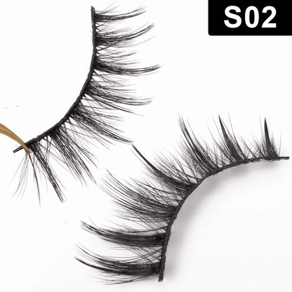 Yiernuo 1/5 Pairs Cosplay Anime Eyelashes Manga Lashes Dramatic Fairy Clusters Lashes Wet Look Lashes