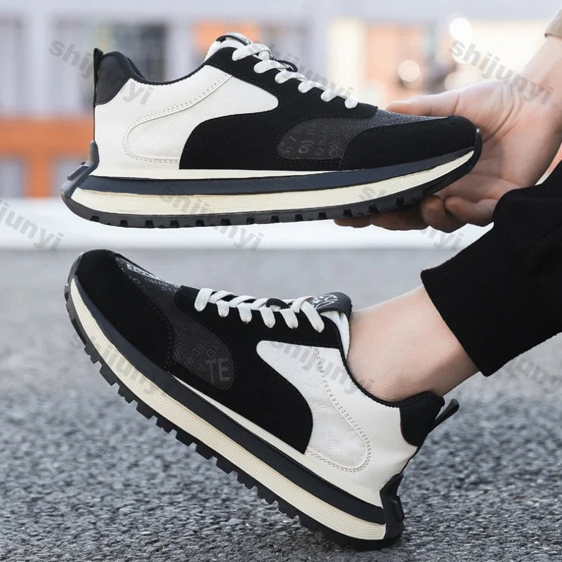 Men Shoes 2025 Spring Autumn New Fashion Comfortable Height Increase Casual Running Shoes Breathable Non Slip Platform Sneakers