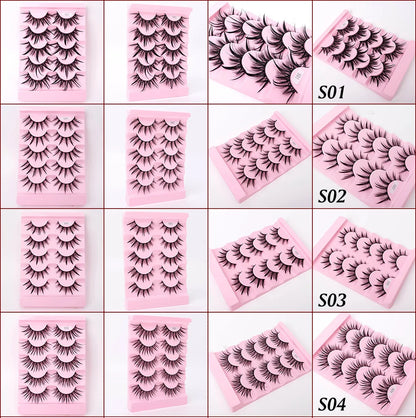 Yiernuo 1/5 Pairs Cosplay Anime Eyelashes Manga Lashes Dramatic Fairy Clusters Lashes Wet Look Lashes