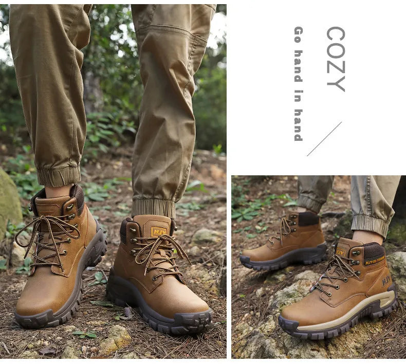 New Men's Boots Fashion Outdoor Boots Breathable Hiking Boots Autumn Shoes Sneakers Lightweight Non-slip Men Desert Ankle Boots