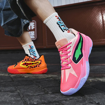 Men's Athletic Basketball Sneakers Breathable Cushioning Non-Slip Wearable Gym Training Running Shoes for Men And Women