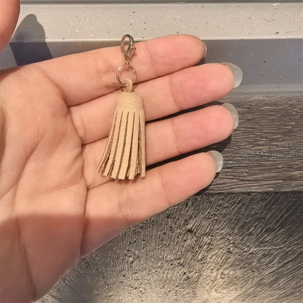 1Pcs Autumn Winter Maillard Tassel Pendant Shoe Charms Leather Flower Shoelace Buckle Sports Shoe Decoration Accessory Buckle