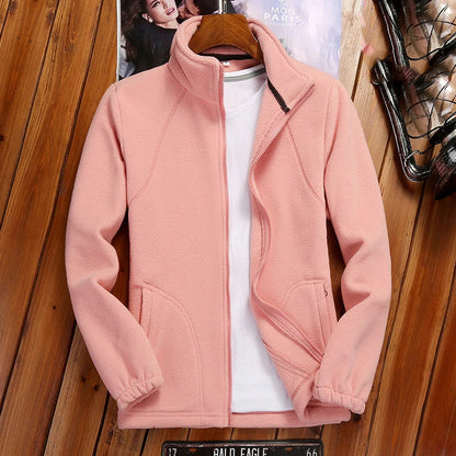 2023 New Winter Women's Zipper Cardigan Sweatershirt Warm Coral Fleece Jacket Ladies Outdoor Running Polar Fleece Coat Clothes