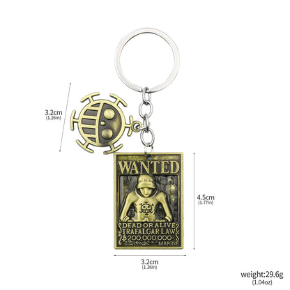 One Piece Luffy Straw Hat Keychain Rotatable Zoro Skull Metal Pendant Role-Playing Decorative Accessories Fan Jewelry Gift