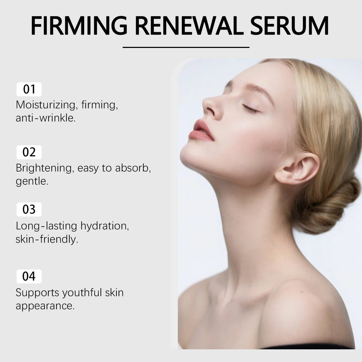 NAD+ Peptide Firming Serum Nourishing Face & Neck Treatment with Collagen Plumping & Radiance Boosting Skin Elasticity&Firmness