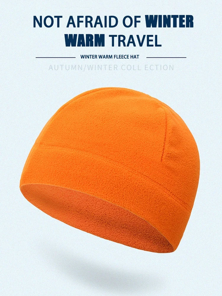 Winter Fleece Beanie Cycling Men Women Elastic Hiking Soft Thermal Commuting Ski Helmet Liner Hat Windproof Camping Cap Outdoor