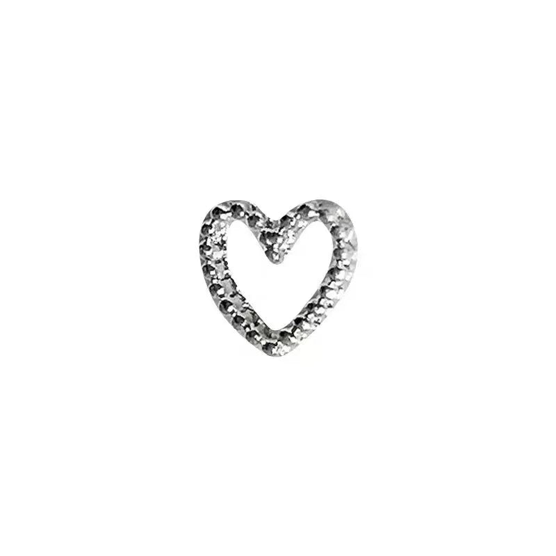 2Sizes Bowtie Love Nail Parts Nail Charms Korea Mini Silver Ribbon Bow tie Alloy Nail Art Accessories 3D Luxury Nail Decorations