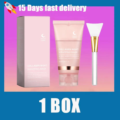Korean Night Collagen Sleep Mask: Gently Firms, Reduces Puffiness for Refined Contours & Glass-Like Skin