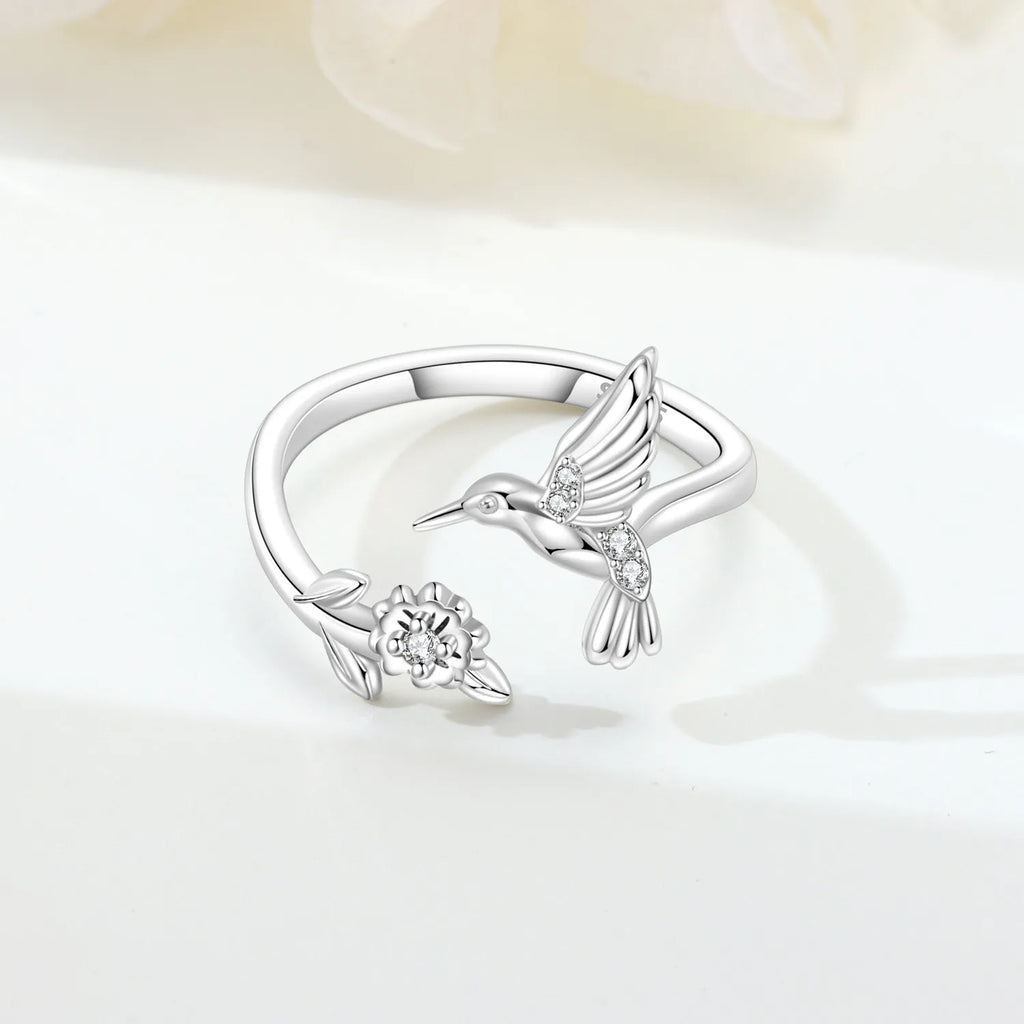 Original 925 Sterling Silver Open Ring Exquisite Panda Dolphin Adjustable Ring Original Daily Fine Jewelry Women Birthday Gifts