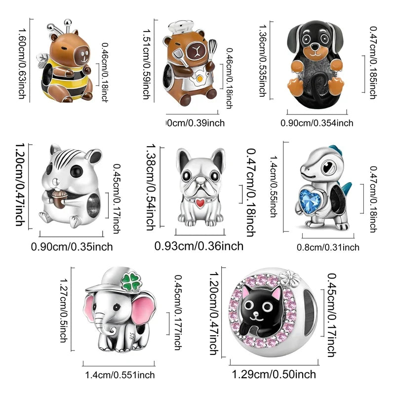 925 Sterling Silver Sunglasses Duck Puppy Cooking Mouse Bead Diy Bracelet Bangle Making Gift Of High Quality Fine Jewelry