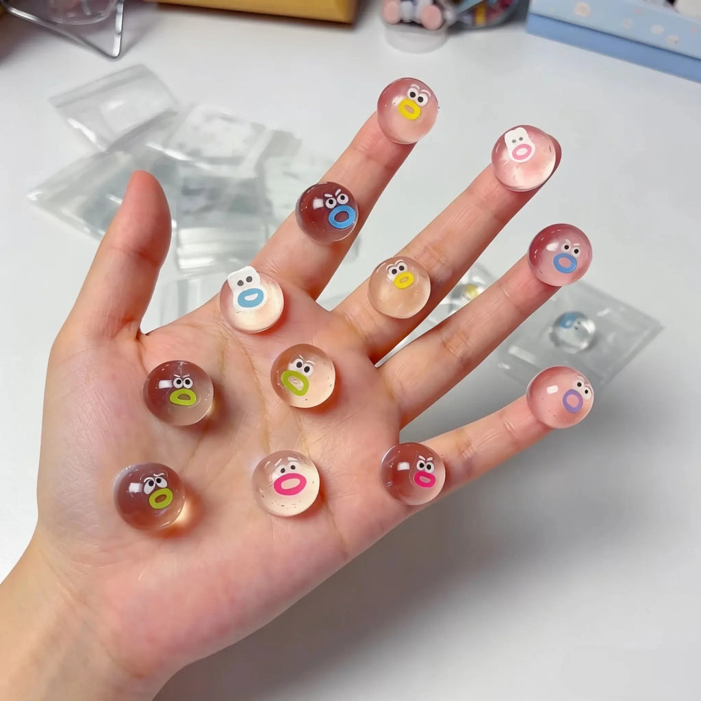 10/20/30Pcs Mini DIY Squishies Expression Squeeze Fidget Toy Emotion Fidget Poppers Sensory Fidget Toys Cute Desk Accessory Gift