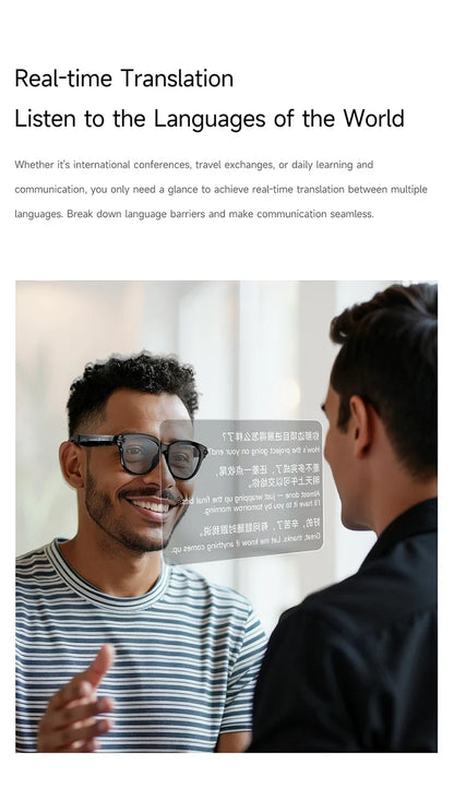 Lenovo 2026 New 8K AI Translation AI Smart Glasses Bluetooth Calling Music Player Camera Control Anti Blue Light Sunglasses