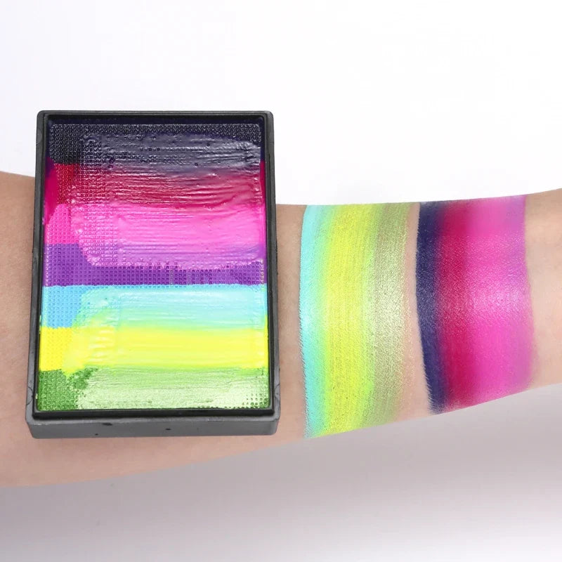 50g Facial and Body Paint Palette,Non-Toxic Rainbow Water-Soluble Body Paint for Rainbow Festival,Cosplay,Party,Art,Stage Makeup