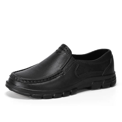 Chef shoes four season new anti slip oil resistant plus size business casual men's work leather shoes fashion comfort soft soled
