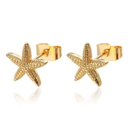 Vintage Star Shaped Earrings, Simple Star Shell Earrings, Ocean Party Jewelry Gift, New 2024 Collection