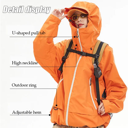 New Men Waterproof Hiking Jacket Women Windproof Sports Coat High Quality Hooded Jacket Outdoor Ride Climbing Running Jacket