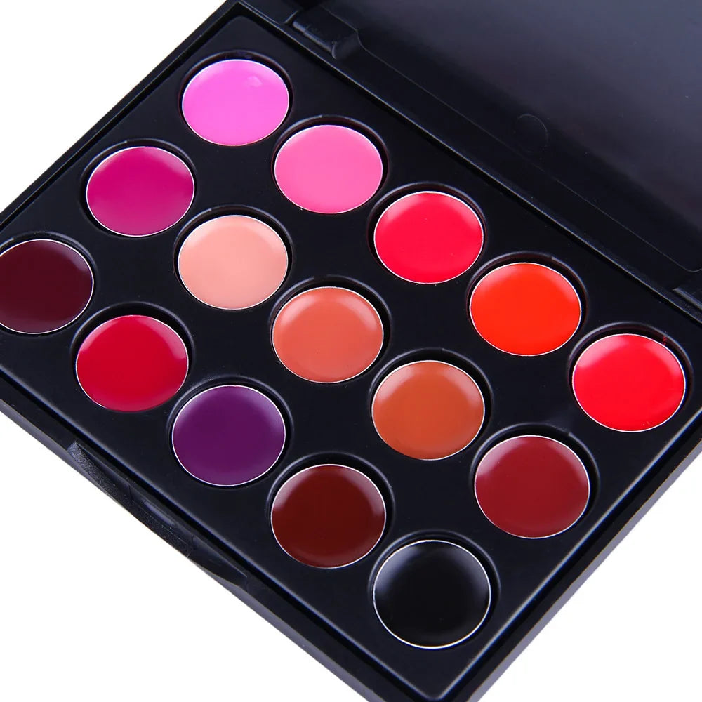 POPFEEL15 Colors Lipstick Palette Set Long Lasting Lip Gloss Korean Cosmetics Women Lip Tint Cheap and Small Beauty Lip Stain