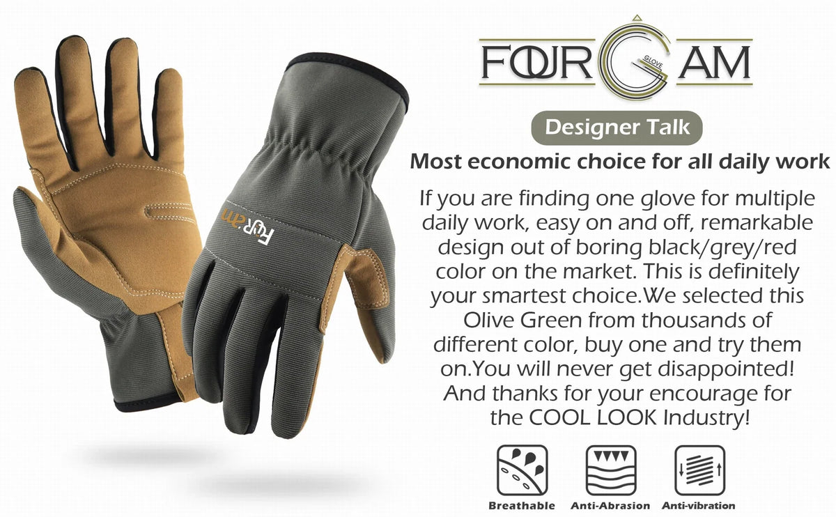 High Performance Multi-Purpose Light Duty Work Gloves For Men&Women Breathable & High Dexterity Touch Screen Excellent Grip