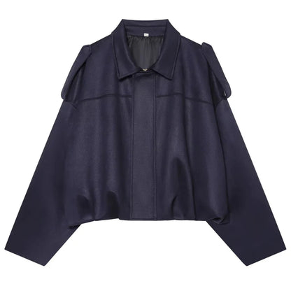 HXAO Women's Bomber Jacket Lapel Long Sleeve Zipper Suede Jacket Women 2025 High Street Cropped Racing Jackets Coats Outerwears