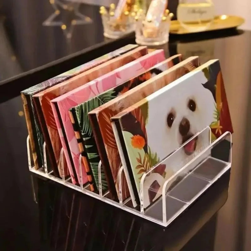 7-Slot Transparent Plastic Cosmetic Organizer Multi-Functional Makeup Holder for Home Office Bathroom Dressing Table Sorting
