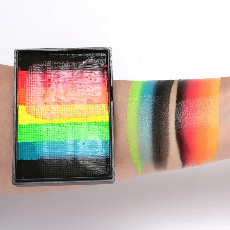 50g Facial and Body Paint Palette,Non-Toxic Rainbow Water-Soluble Body Paint for Rainbow Festival,Cosplay,Party,Art,Stage Makeup