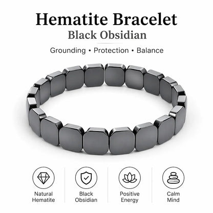 Hematite Bracelet For Men Reclaim Your Edge Confidence Natural Hematite Stone Beaded Stretch Healing Bracelets Gift Jewelry