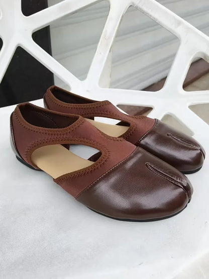 Women Brand Mary Janes Shoes Summer Split Toe Tabi Walking Sneakers Casual Splicing Loafers Designer Ballet Flats Shoes балет