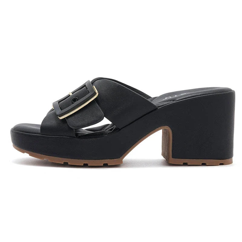 New 2025 Spring Summer Thick-Soled Sandals For Women Casual And Comfortable Large-Size Metal Buckle Slippers Casual Versatile