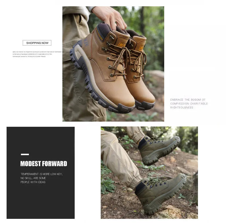New Men's Boots Fashion Outdoor Boots Breathable Hiking Boots Autumn Shoes Sneakers Lightweight Non-slip Men Desert Ankle Boots