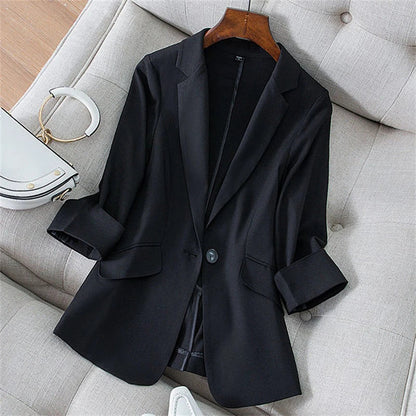 2026 Spring Summer New Temperament Versatile Large Size Women's Small Blazer Coat Loose Elegant FemaleThin  Blazer Jacket 4XL