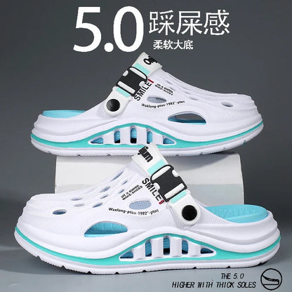 2026 New Men's Holes oes Summer Thi Bot Anti-Slip Driving Beach Slippers Spor Casual EVA Injection Moulding Footwear