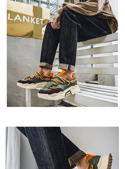 New Men's Casual Sneakers 2025 Spring Fashion Versatile Low-Top Skateboard Shoes for Men Suitable for Outdoor Sports