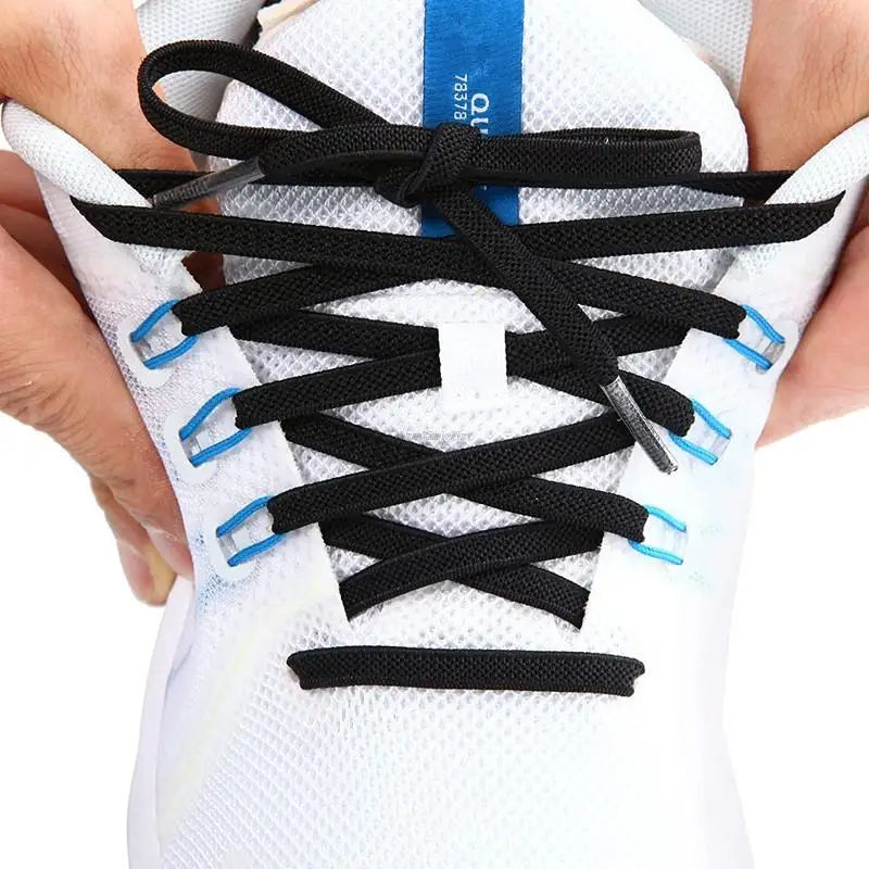 Elastic Laces Sneakers Classic Elastic Shoelaces 6mm Width Flat Shoelace for Kids Adults Shoe laces Rubber Bands for Shoes
