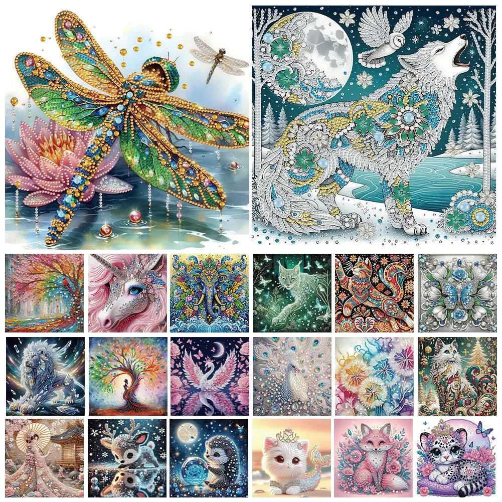 5D DIY Partial Special Shaped Drill Diamond Painting Kit Animal Decoration