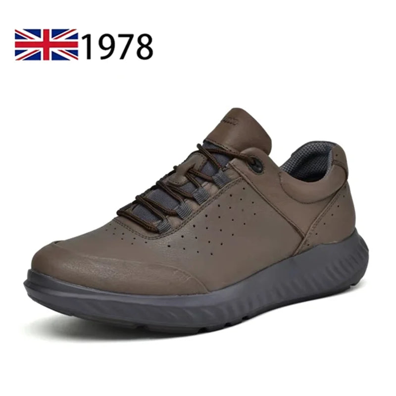 Men Shoes Autumn Winter Sports Casual Genuine Leather Soft Soled Outdoor Hiking Shoes Lightweight Breathable Non Slip Shoes Men
