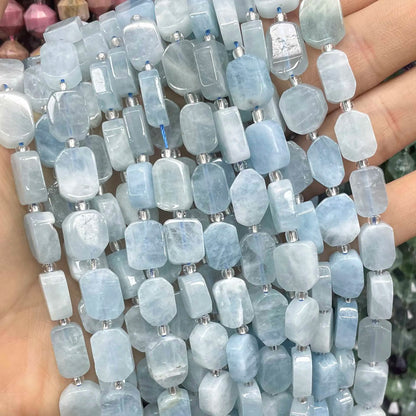 Natural Stone Flat Rectangle Amethyst Lapis Lazuli Quartz Apatite Spacer Beads For Jewelry Making Diy Bracelet Accessorie 8*12MM