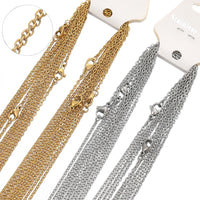 10pcs 50cm 2mm Gold Color Stainless Steel Link Chains Necklaces Fashion Jewelry Cuban Chains Wholesale Chain DIY Crafts Supplies