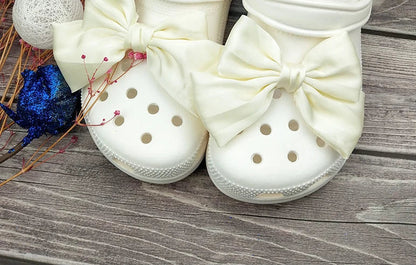 Cute Red Bow Shoe Charms for Crocs Designer DIY Bow-knot Wing Shoe Decorations High Quality Clogs Buckle Accessories New Fashion