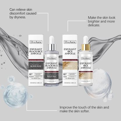 Rice Serum for Face Hydrating Brighten Skin Repair Smooth Facial Essence Gentle Exfoliation Remove Blackheads Collagen Ampoules