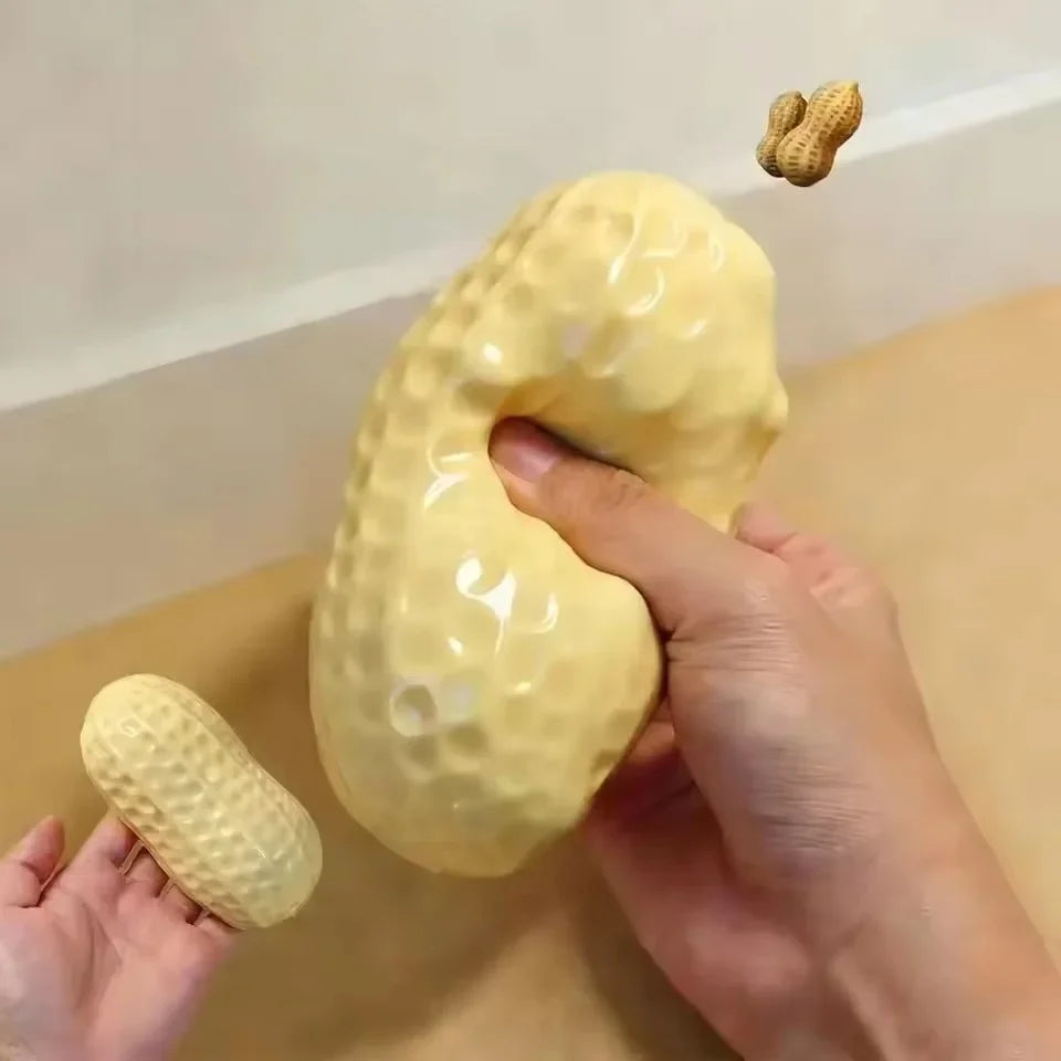 Crunchy Peanut Stress Ball Food-Shaped Squeeze Ball Squishy Toys ASMR Sensory Anti Stress Fidget Toys for Adults Christmas Gift