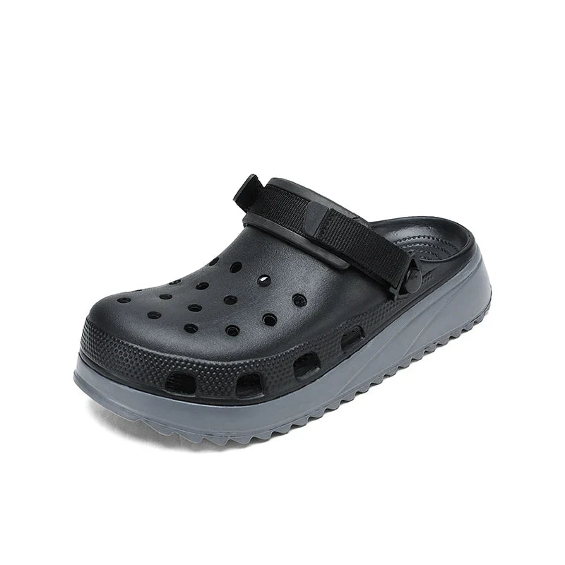 Casual Clogs Men 2026 New Trendy Summer Beach Sandals for Men Thick-bottom EVA Garden Shoes Closed-toe Fashion Slippers for Men