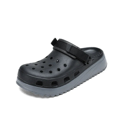 Casual Clogs Men 2026 New Trendy Summer Beach Sandals for Men Thick-bottom EVA Garden Shoes Closed-toe Fashion Slippers for Men