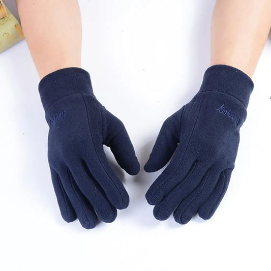 1 Pair Winter Polar Fleece Gloves Men Women Warm Outdoor Cycling Driving Gloves Windproof Non-Slip Soft Thickened Male Gloves