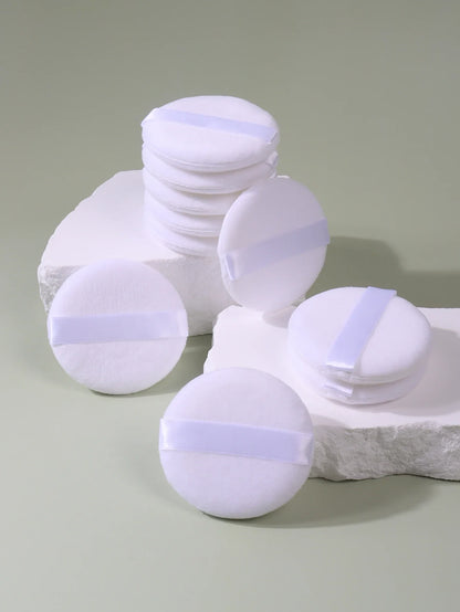 2-5-10-20Pcs Portable and Practical High-Grade White Round Powder Puff for Base and Fixing Makeup
