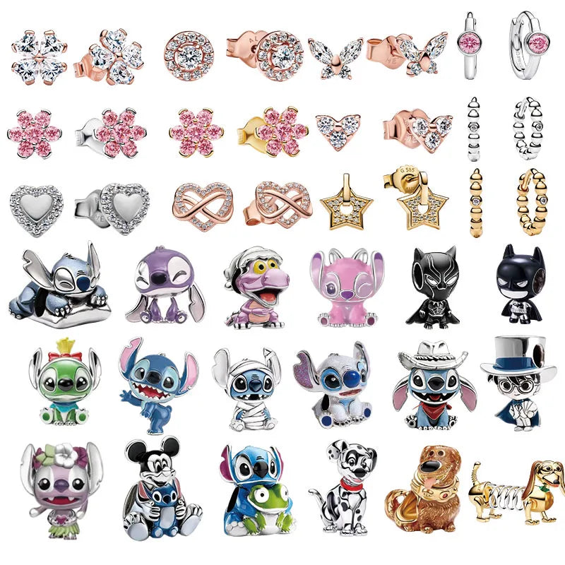 2026 Latest 925 Silver Exquisite Rose Gold Charm Earrings Personalized Pendant Beads, Fashionable Birthday Gift Gifts