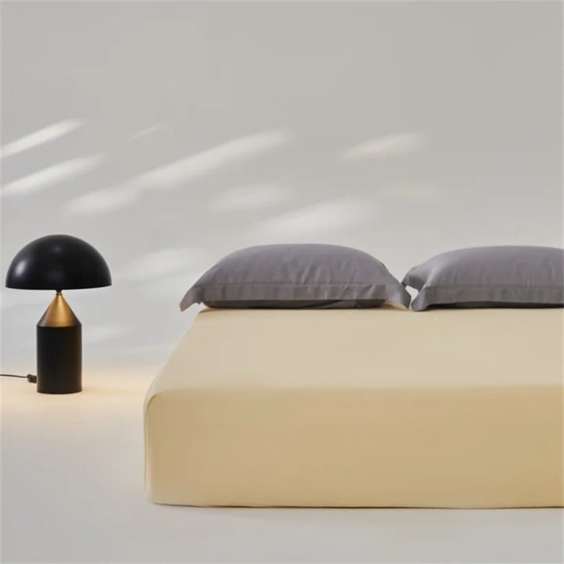 3pcs Set 100% Mulberry Silk Bed Sheet Set with 1pc Fitted Sheet and 2pcs Pillowcase Mattress Cover for Double King Queen Size