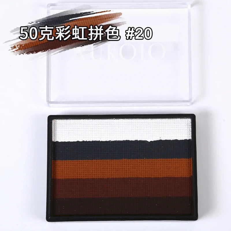 50g Facial and Body Paint Palette,Non-Toxic Rainbow Water-Soluble Body Paint for Rainbow Festival,Cosplay,Party,Art,Stage Makeup