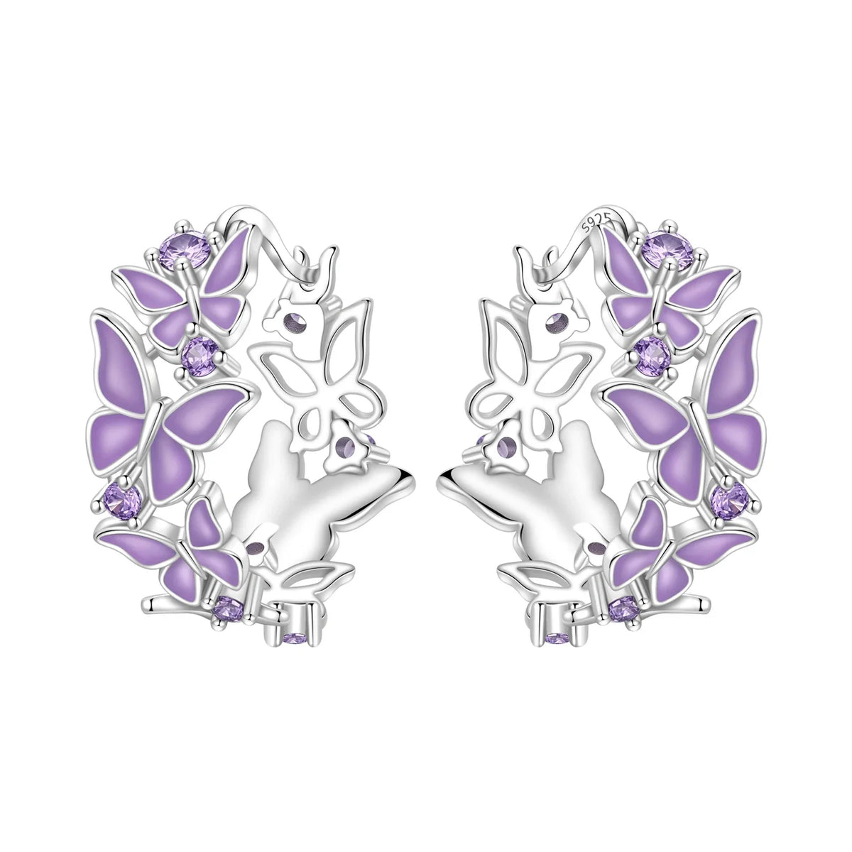 925 Sterling Silver Cute Lazy Cat Animal Pet Earrings Jewelry Hoop Earrings For Women Jewelry Birthday Party Fine Gifts