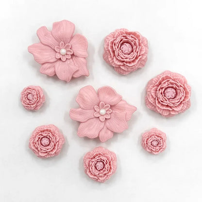 Cute Shoe Charms Set DIY Flower Hole Shoe Buckle Shoes Accessories 3D Flower Bouquet Bone White Hole Shoe Decorations For Women